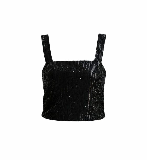 Shiny Strap Crop Top