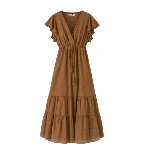 فستان صيفي أنثوي بأكمام طايرة