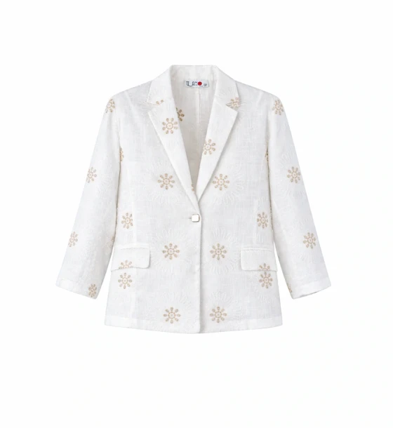 Embroidered Circle Detail Blazer
