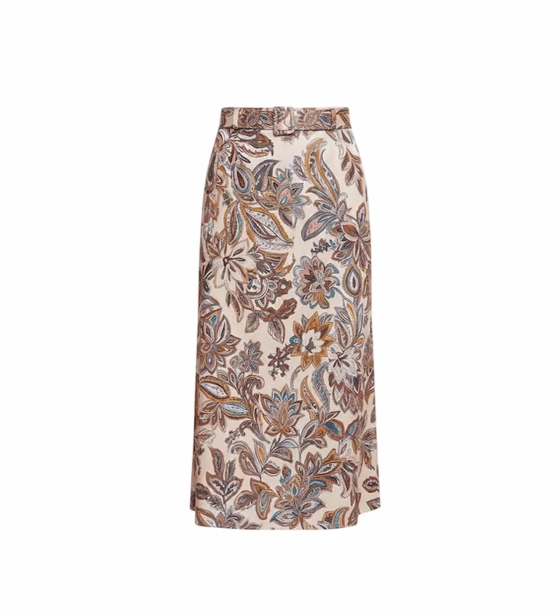 Printed A-Line Skirt